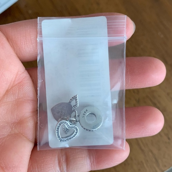 NWOT Heart and Angel Wings Dangle Charm Sterling Silver 915 - Picture 4 of 12